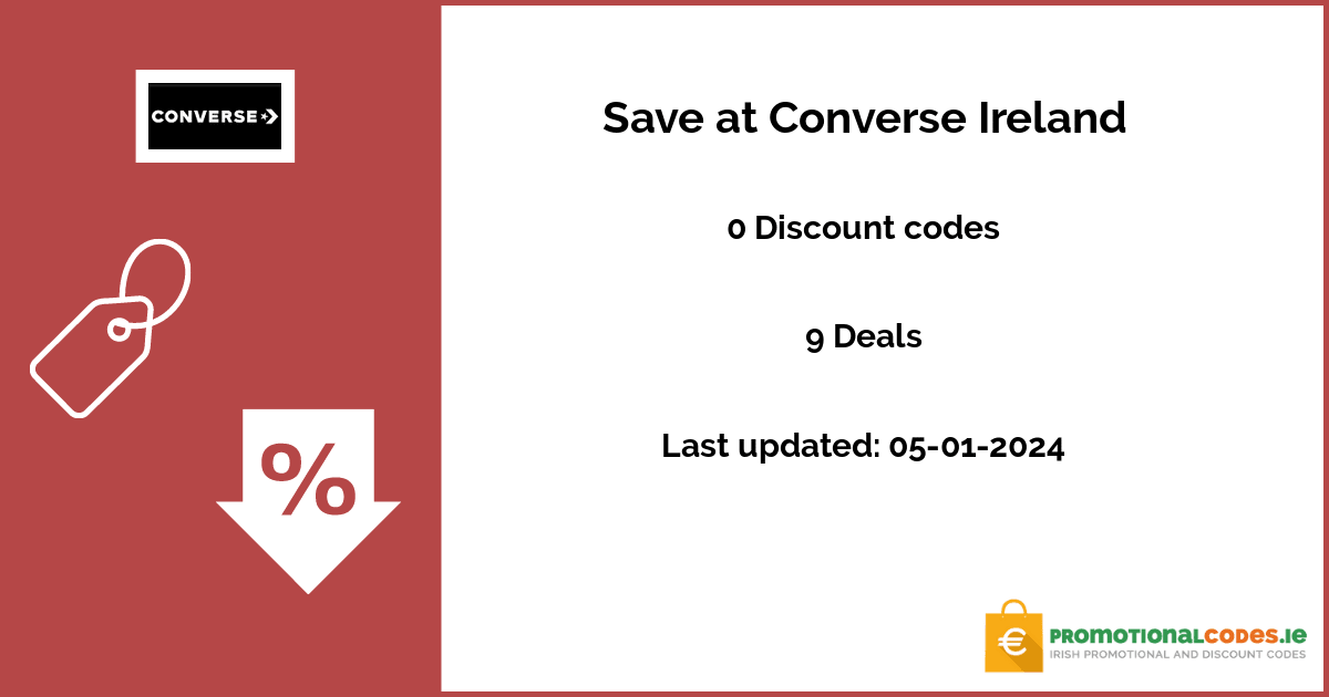 Converse Ireland Discount Codes → Up to 75 off January 2024